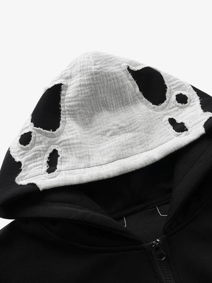 Cotton Blend Zip-Up Hoodie with Pocket Details for Men and Women 