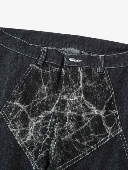 Thesupermade Deconstructed Split Tie-dye Jeans 