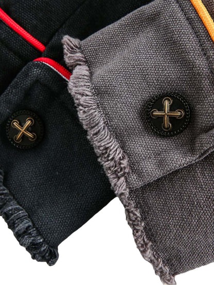 Contrast Color Spliced Graffiti Zip Up Jacket 