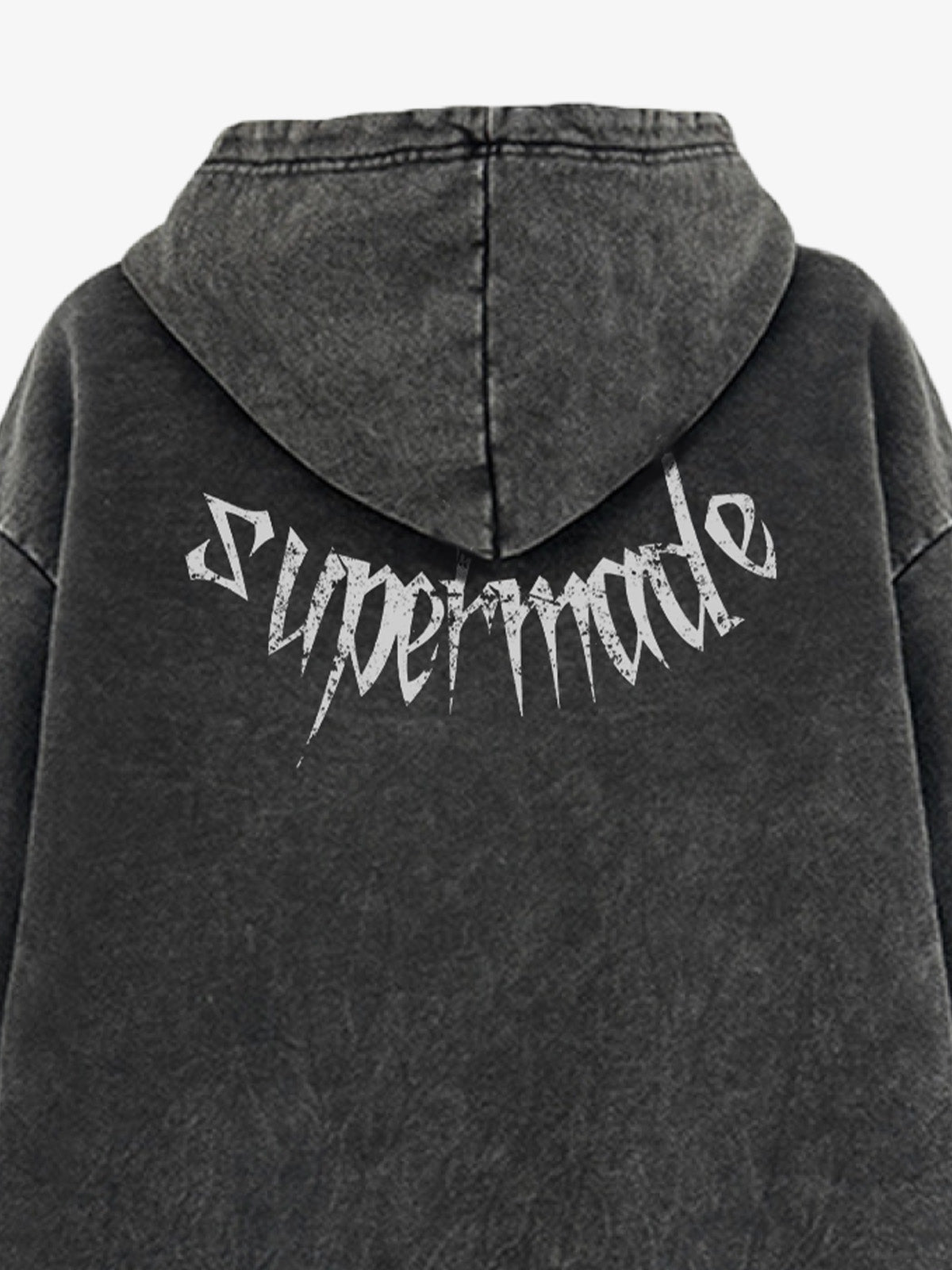 THE SUPERMADE Oversized Black Hoodie with Graphic Print Design 