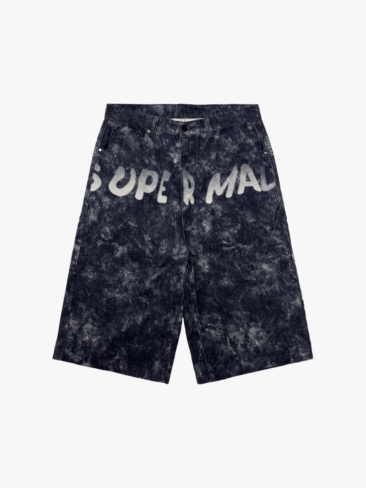 Original Oversized Denim Hoodie And Shorts Set 