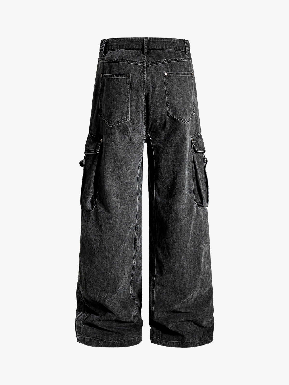 Cotton Twill Cargo Pants for Men Wide Leg Streetwear Style with Multiple Pockets and Drawstring Hem?
