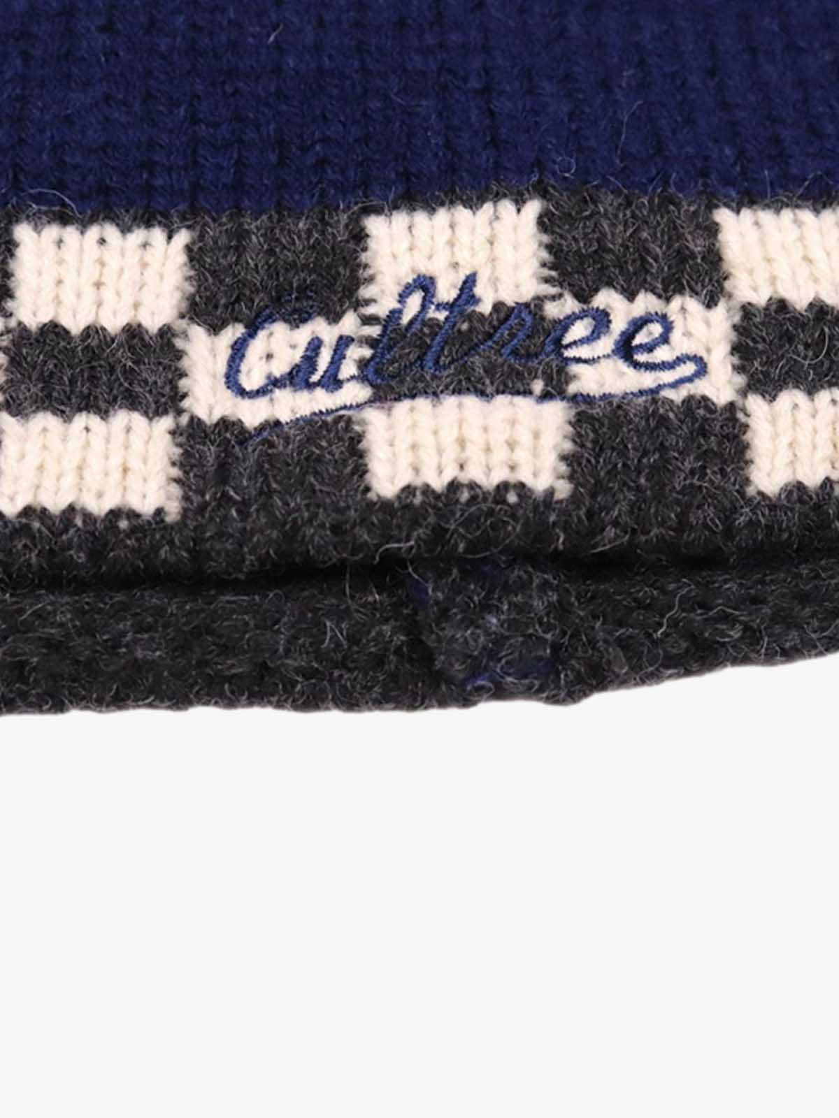 Stylish Checkerboard Beanie with Ear Flaps for Winter Fashion 