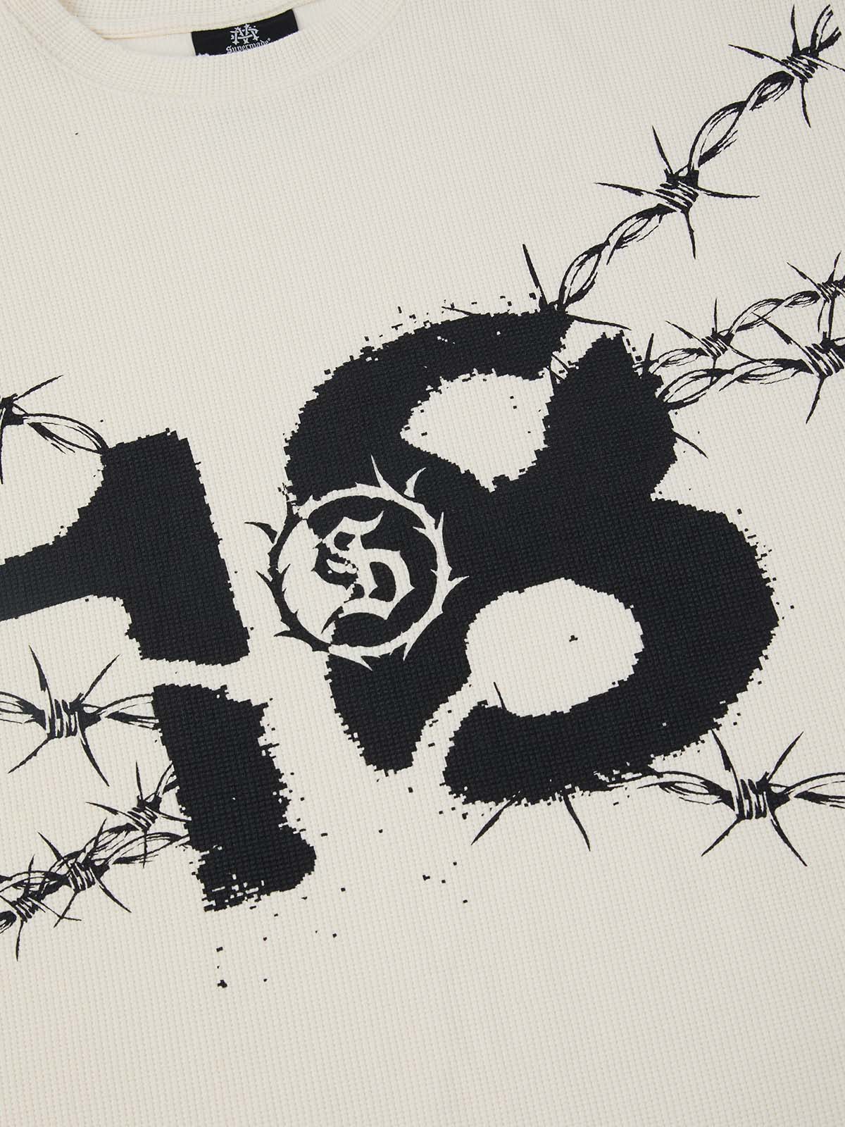 Supermade Waffle Thorn Print Sleeveless T-Shirt?