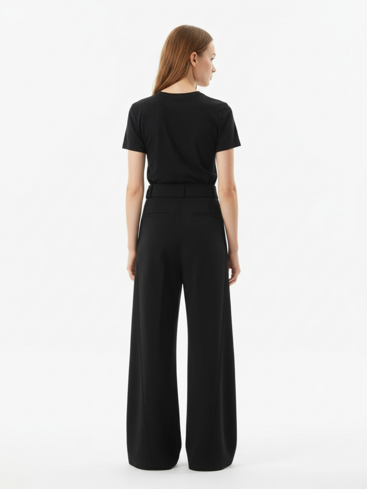 High Street Belt Pleated Flared Scimitar Pants