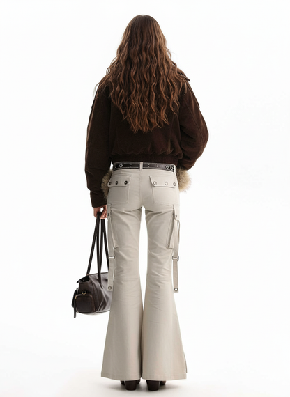 Retro Lambswool Stand Collar Asymmetrical Suede Padded Jacket