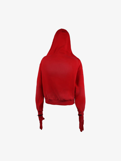 Cotton Blend Hooded Zip-Up Costume Jacket with Eye Holes and Gloves, Gothic Horror Style Full Coverage Hoodie for Cosplay and Halloween 