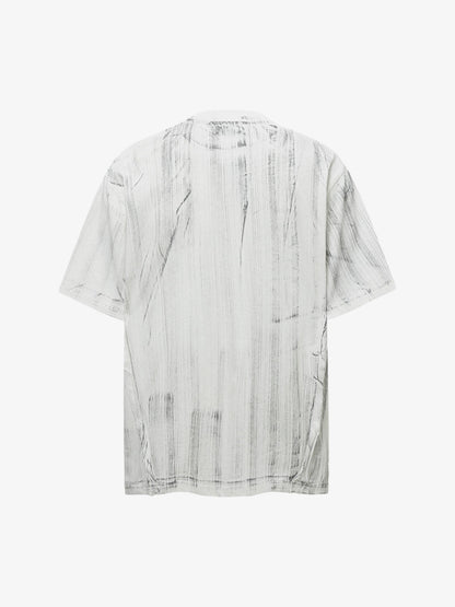 Painted Distressed Print Short-sleeved T-shirt 