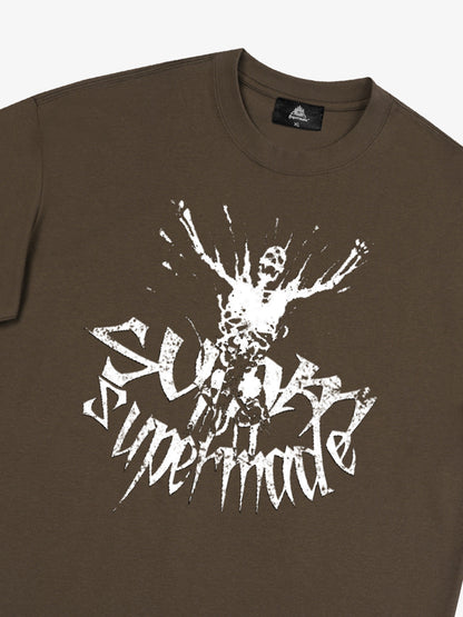 THE SUPERMADE TRENDY STREET OLD-FASHIONER SKULL PRINT T-SHIRT 