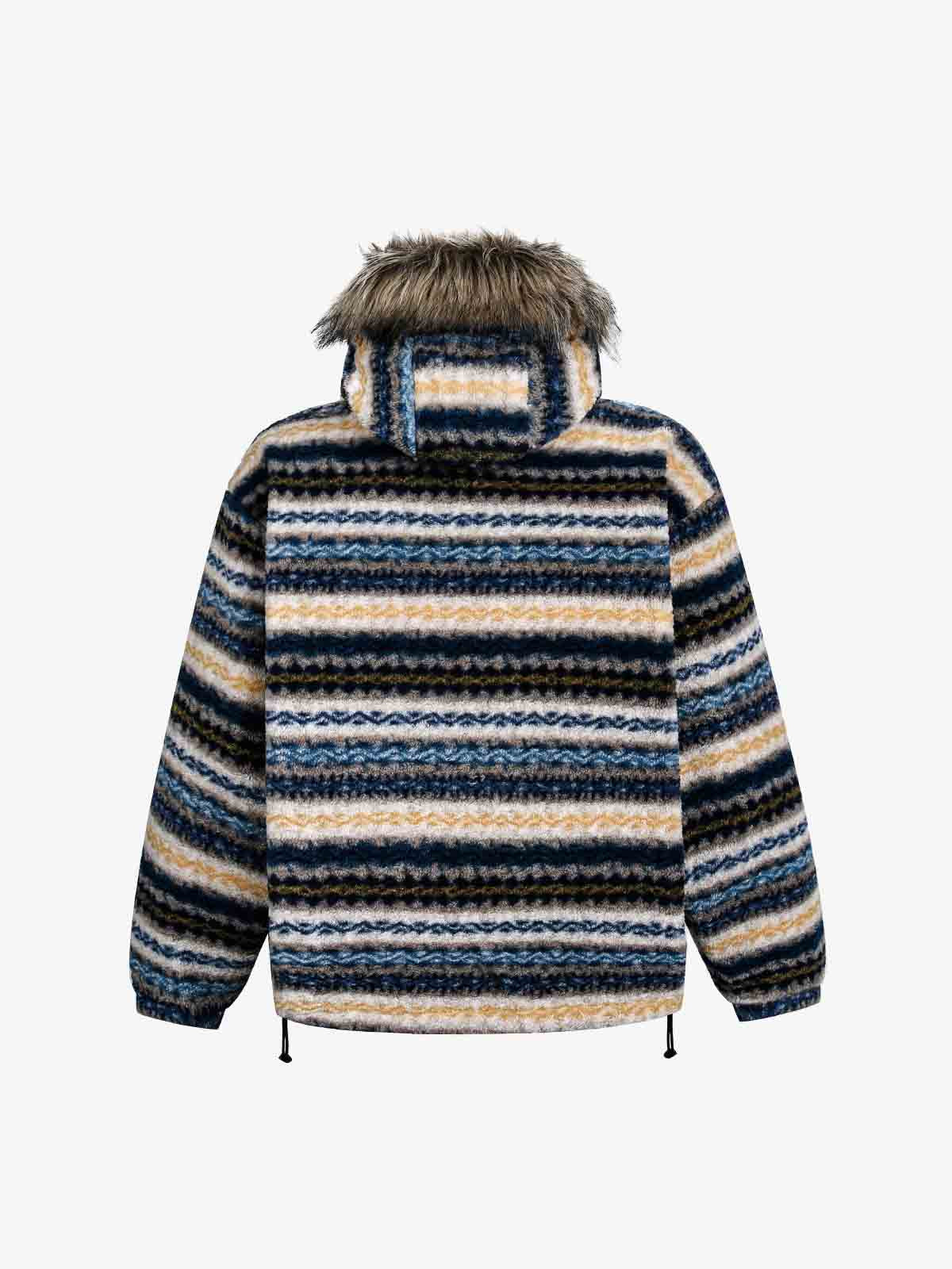 Winter Essential Faux Fur Trimmed Puffer Jacket with Arrow Buckle Design 