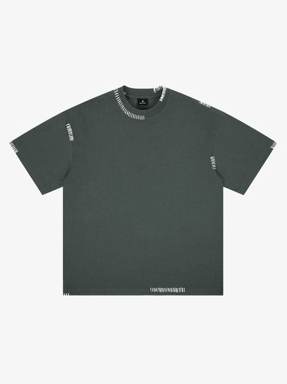 Cotton Oversized T-Shirt with Contrast Stitching and Minimalist Design?