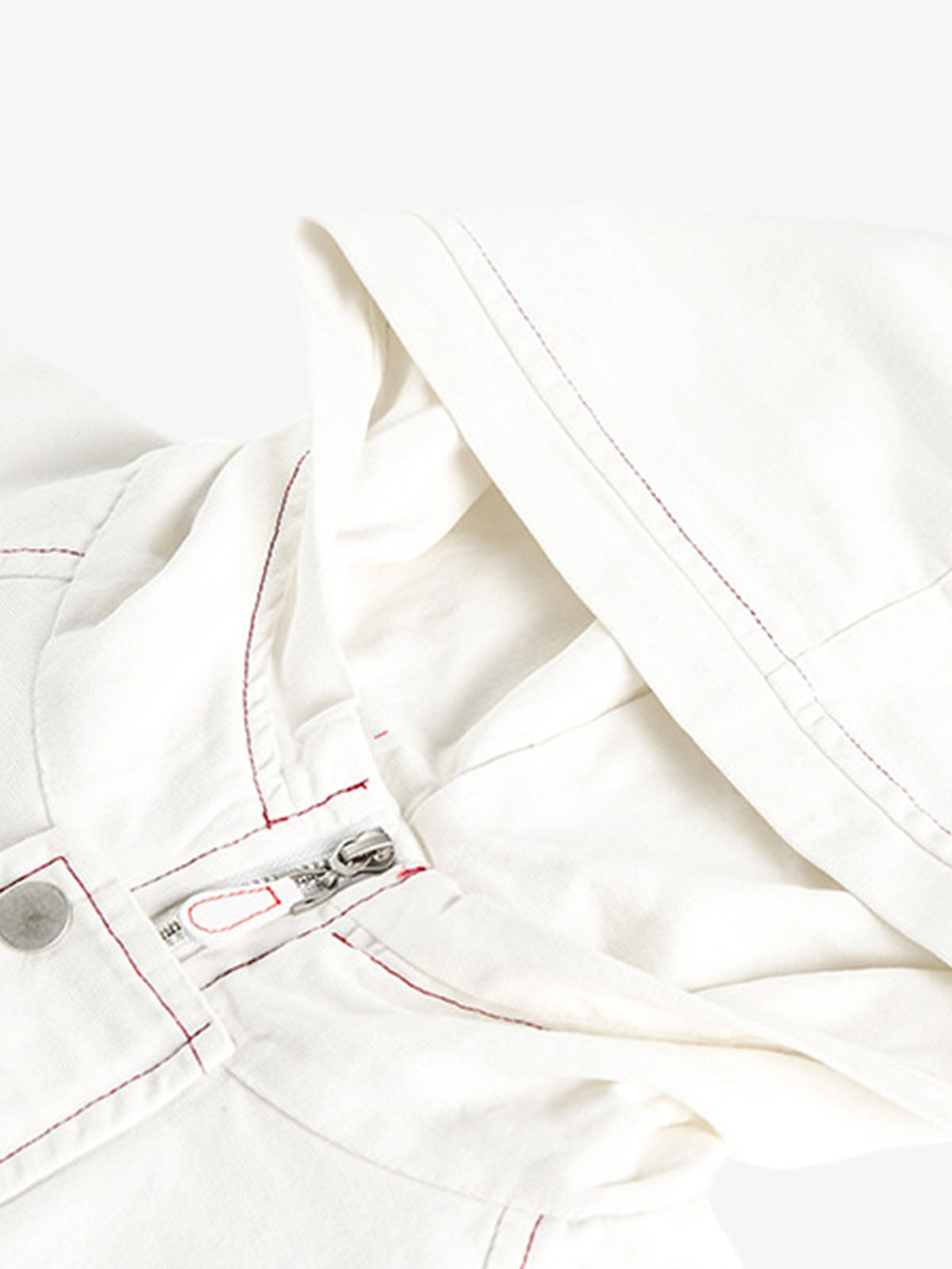 Contrast Stitch Hooded Zip Jacket