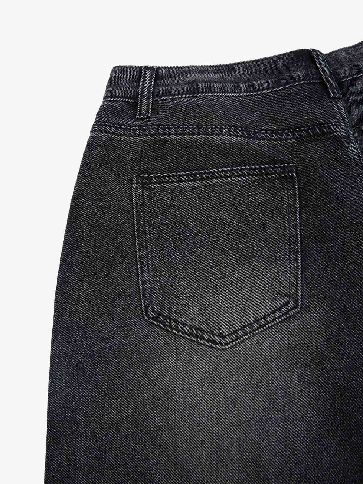 Denim Shorts with Barbed Wire Embroidery and Ripped Details for Men?