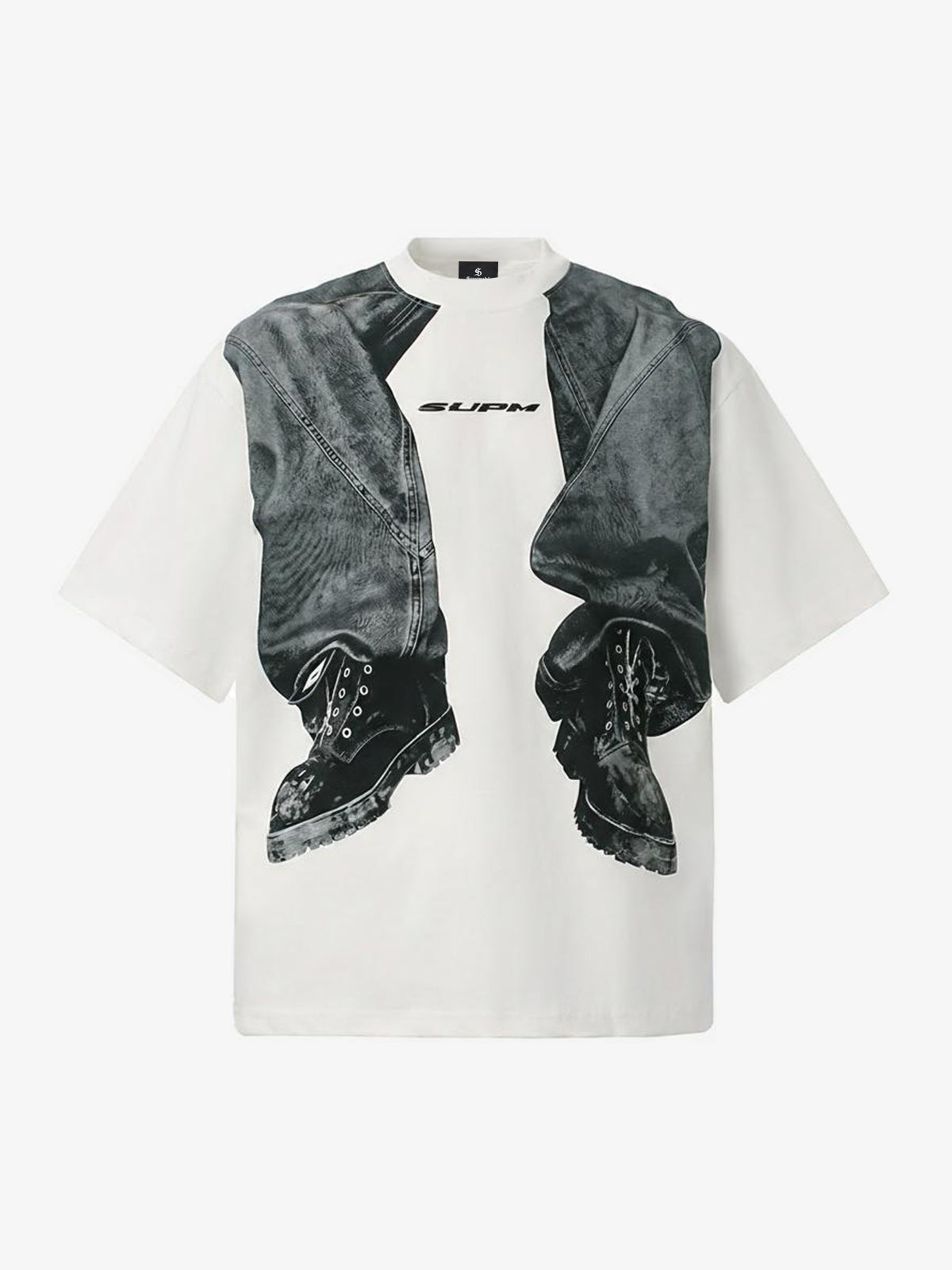 Cotton Oversized T-Shirt with Artistic Face Print and Bold Graphic Design 