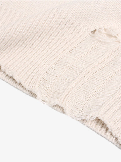 Stylish Star-Embellished Zip-Up Knit Sweater for Casual Elegance 