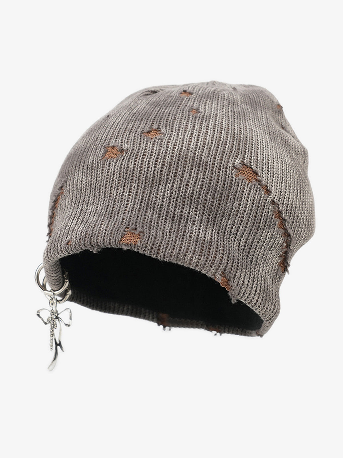 Fashionable Cross Charm Beanie Hat for Winter and Fall - Trendy Knit Cap with Unique Accessories 