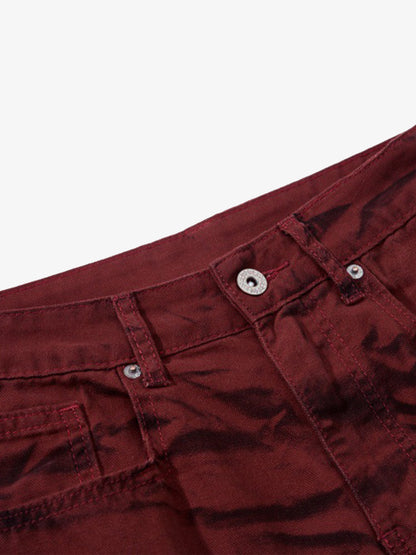 Stylish Maroon Tiger Stripe Flare Jeans for Women - Perfect for Casual and Fashionable Looks 