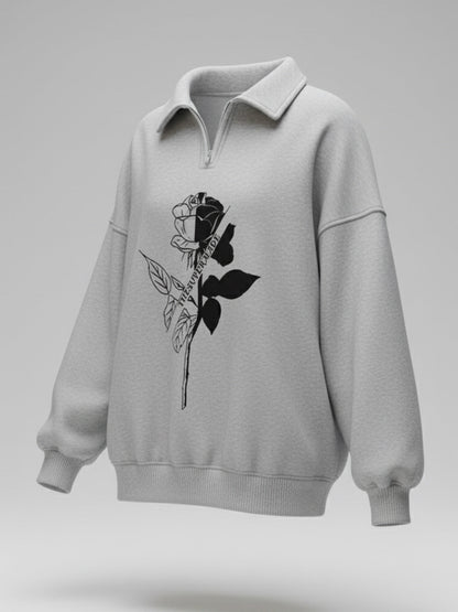 Thesupermade White and Gray POLO Sweatshirt Deconstructs and Reshapes Time Glitch Art Applique 