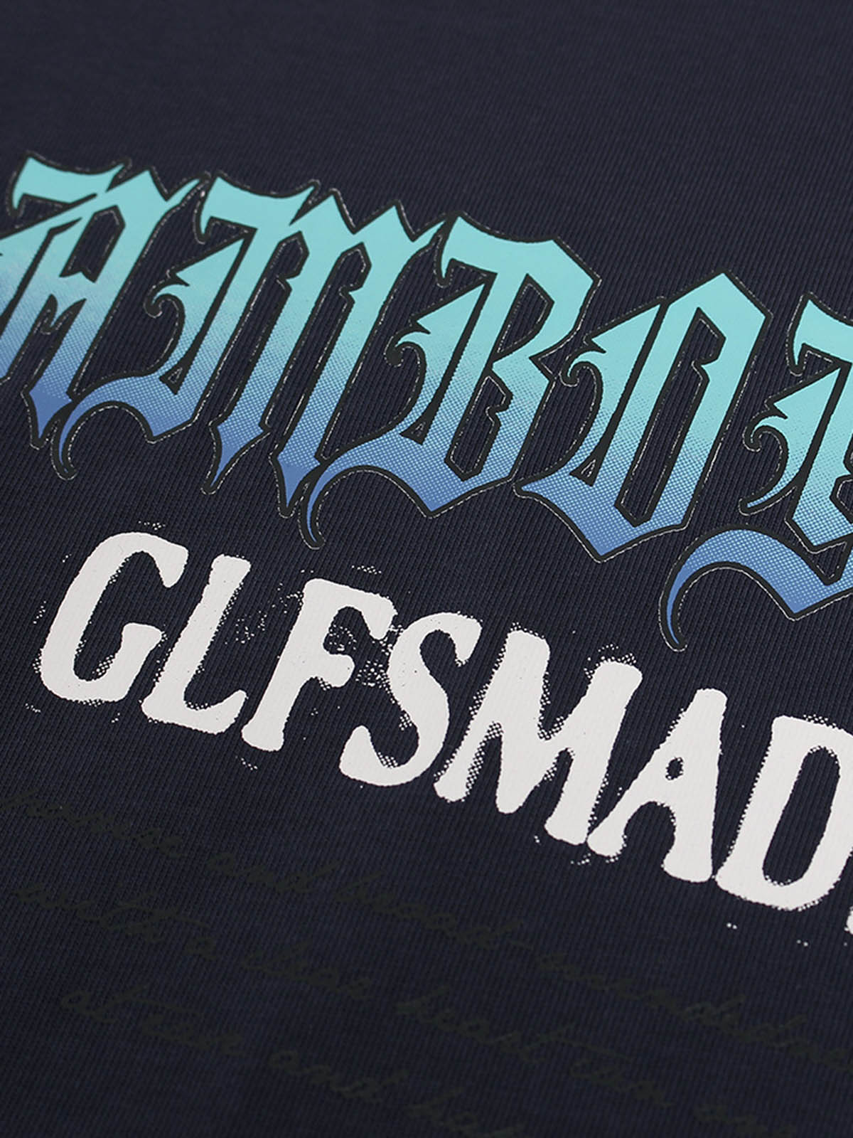 Gradient Letter Print Patchwork Faux Two-Piece Long-Sleeved T-Shirt