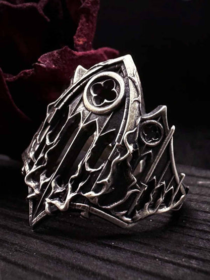 Stainless Steel Gothic Cathedral Ring with Intricate Church Window Design for Men and Women 