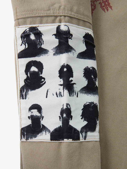 Supermade Multi-Element Appliqu¨¦ Patchwork Denim Suit?