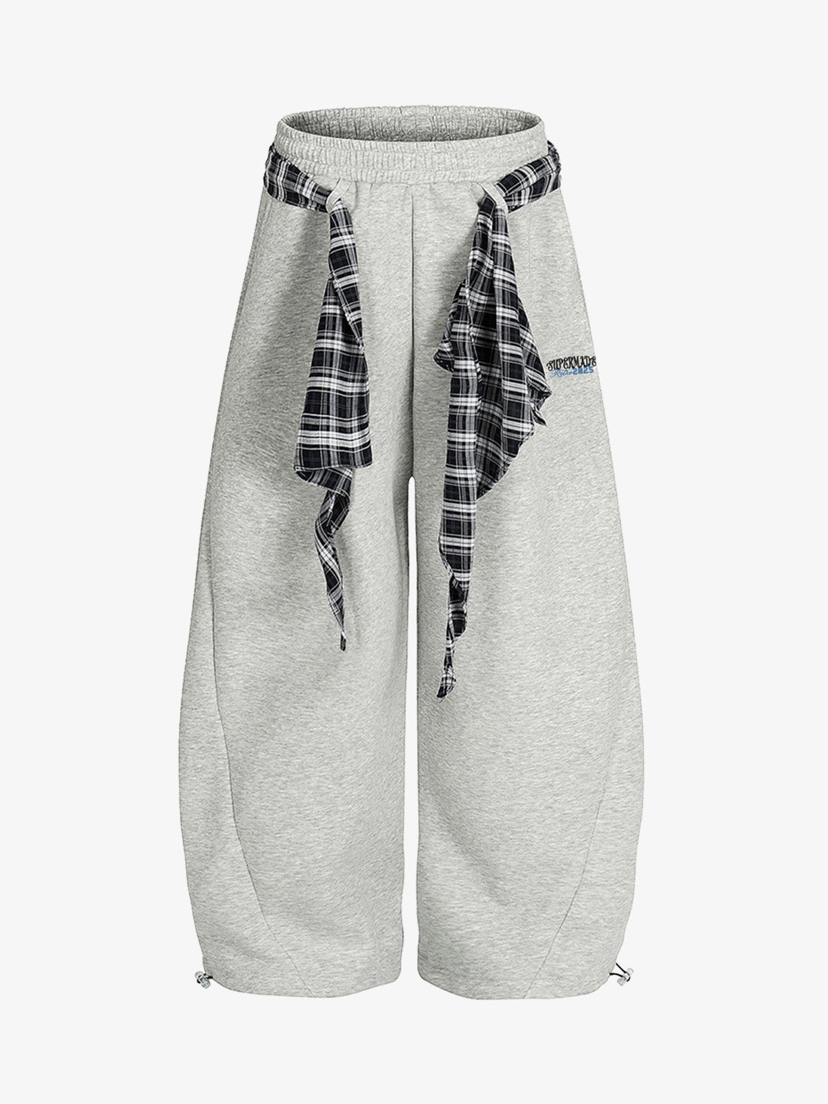 Stylish Wide-Leg Pants with Plaid Tie Belt for Women - Perfect for Casual and Fashionable Looks 