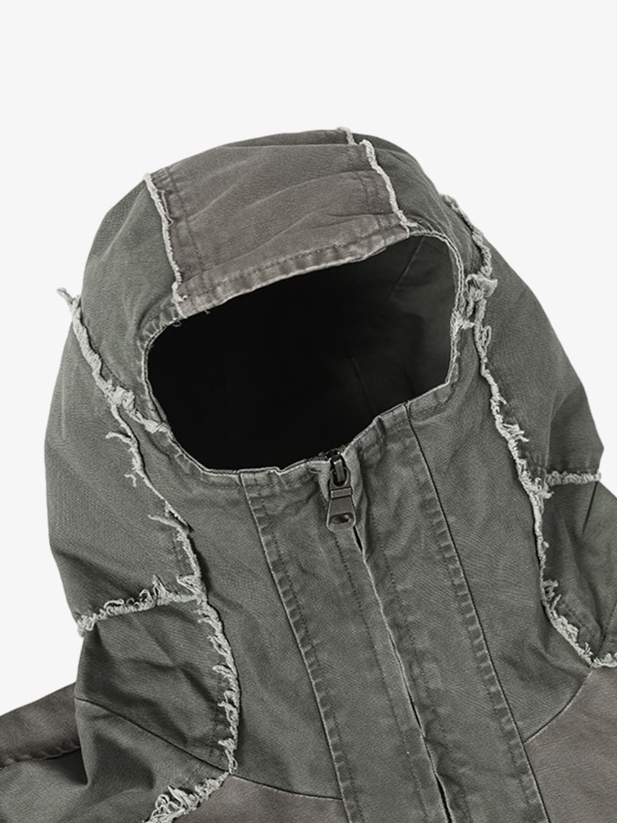 Retro Workwear Patchwork Hooded Utility Jacket 