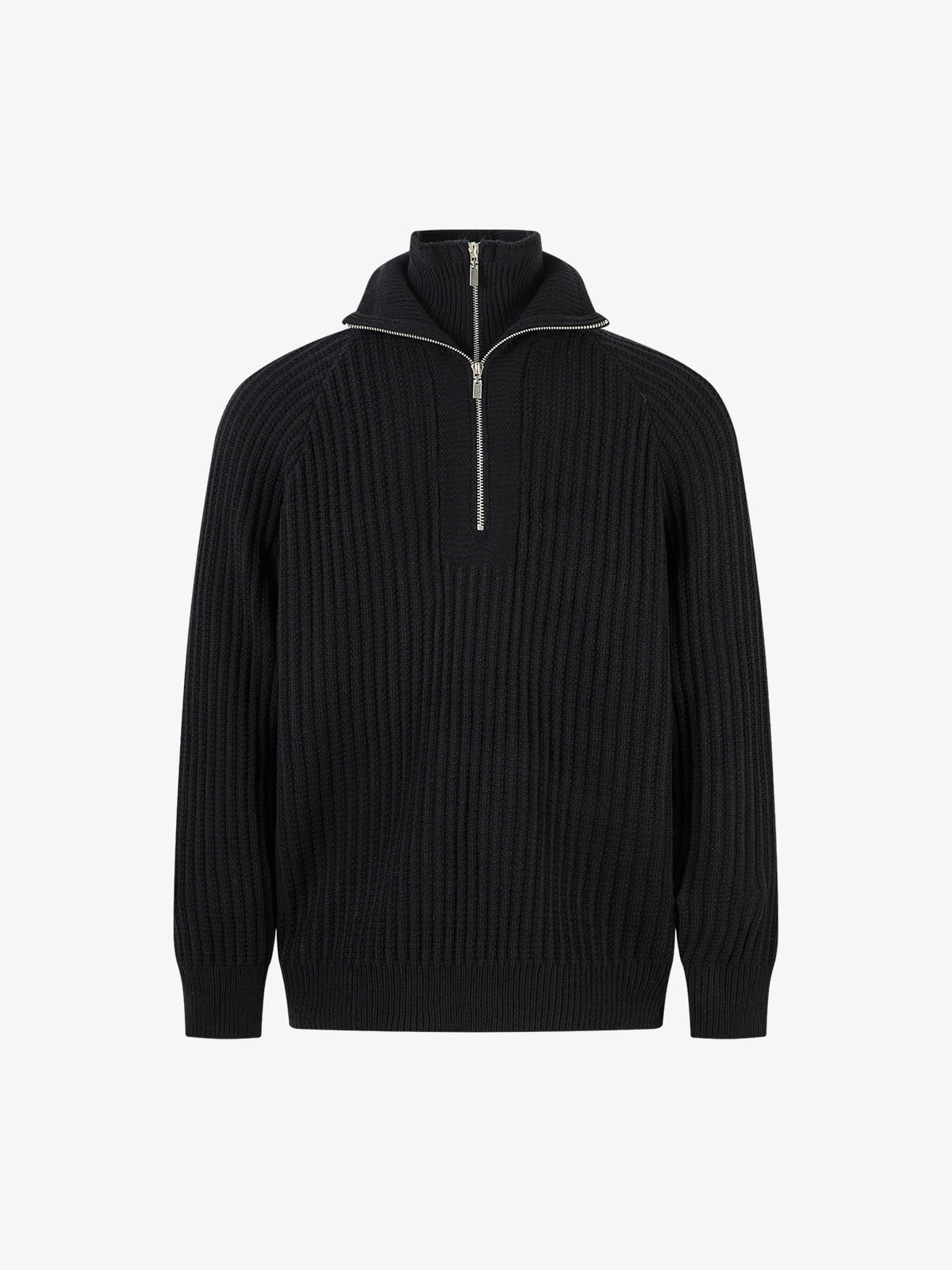 Men's Ribbed Half-Zip Sweater - Stylish and Cozy for Everyday Wear 