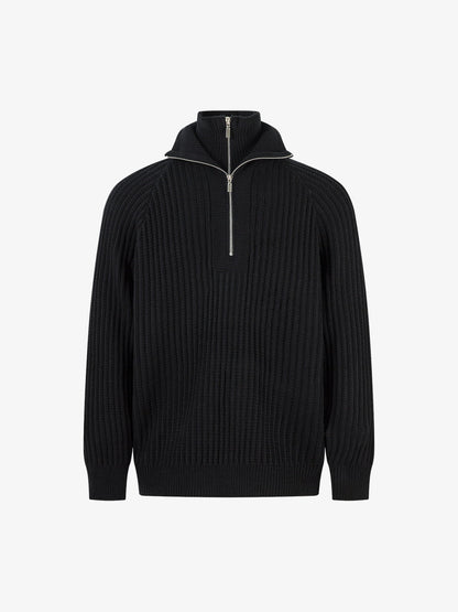 Men's Ribbed Half-Zip Sweater - Stylish and Cozy for Everyday Wear 