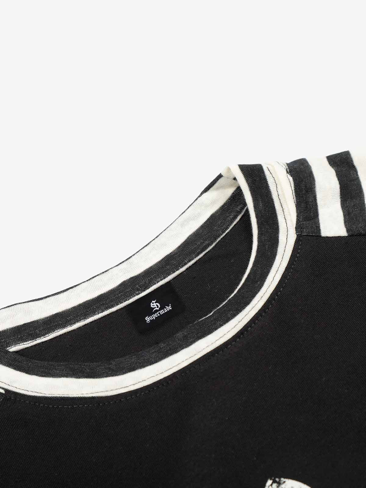 Cross Graphic Stripe Raglan Long Sleeve T-Shirt