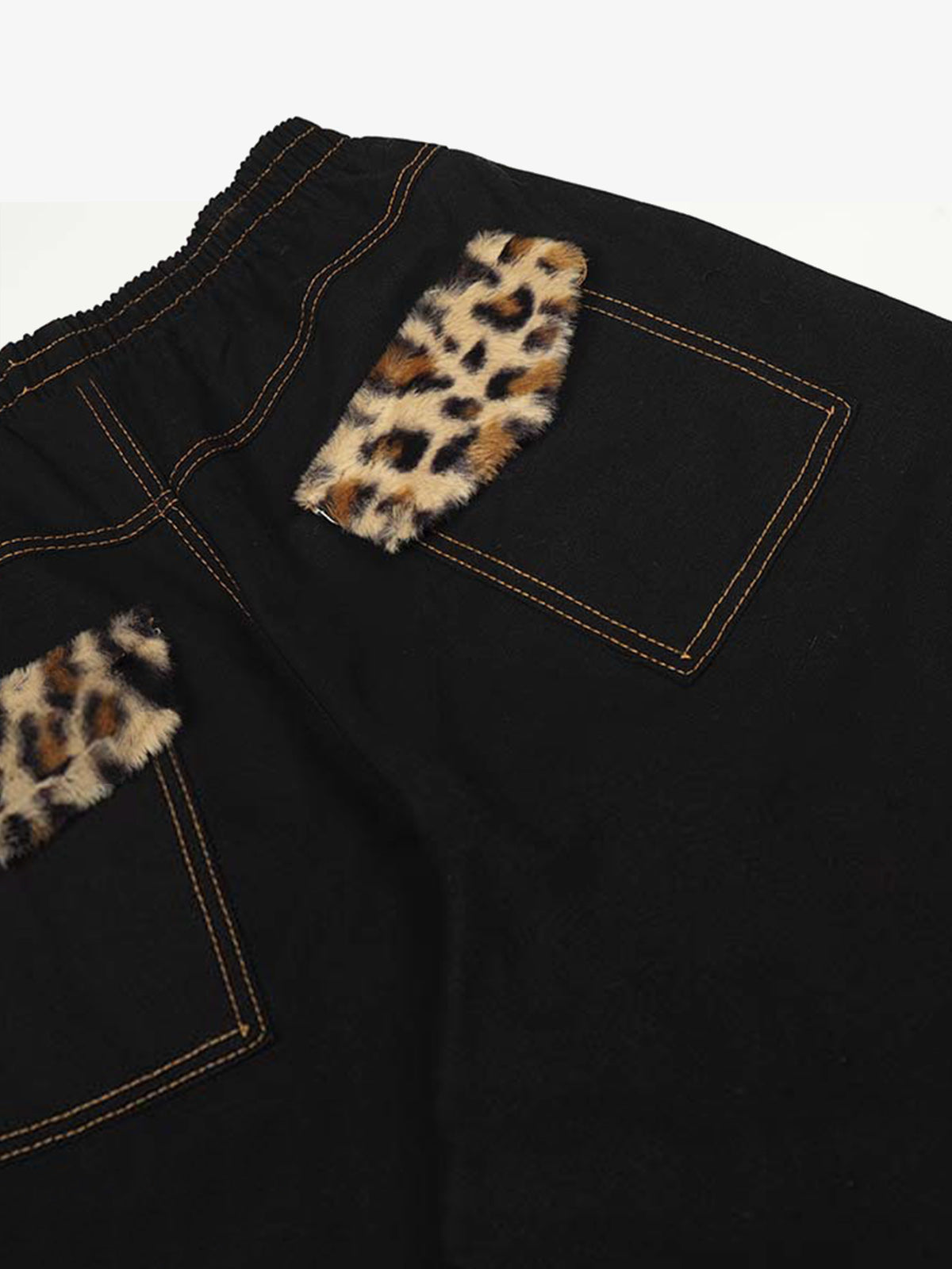 Retro leopard print logo letter wide-leg casual pants?