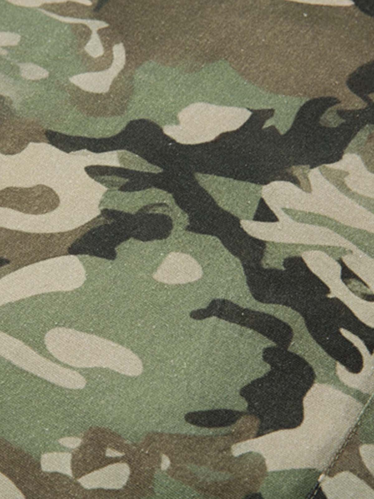 Cotton Camouflage Print Short Sleeve Shirt with Long Sleeve Layering Design?