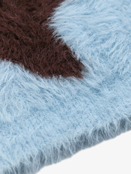 Fun Star Jacquard Sweater Crew Neck Sweater 