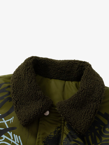 Winter-Ready Corduroy Jacket with Faux Fur Trim for Men 