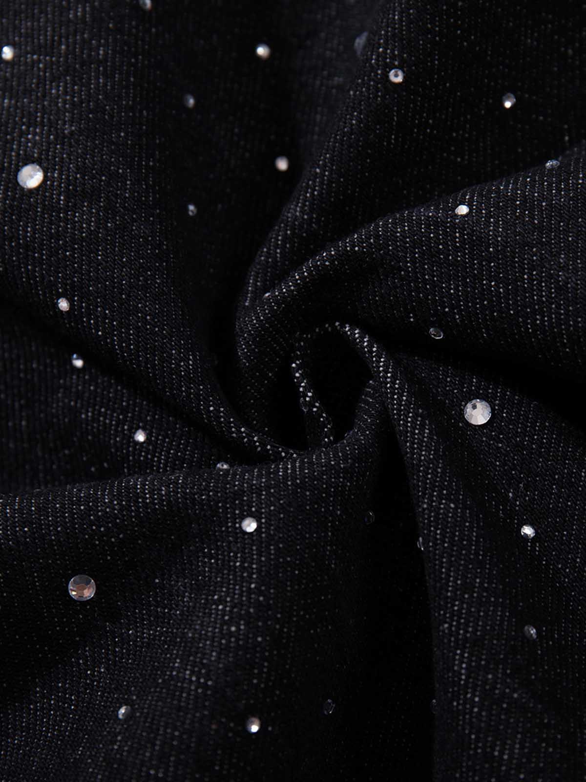 Star Rhinestone Embellished Baggy Jeans 