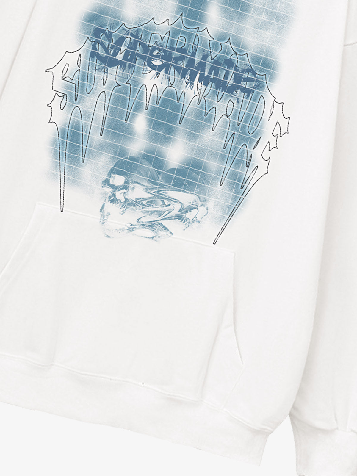 THE SUPERMADE Washed Psychedelic Graffiti Art Print Hoodie with Skull Design 