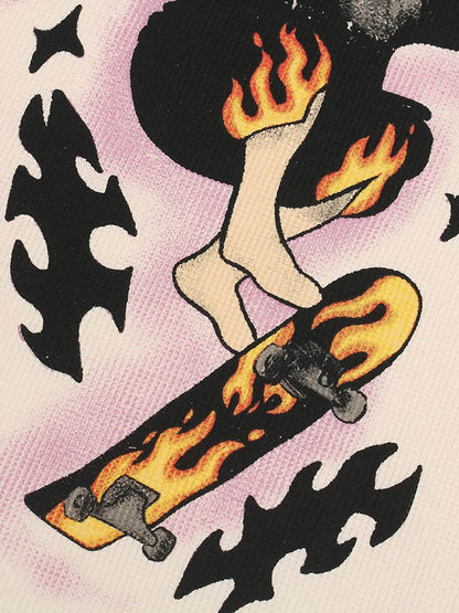 Cotton Waffle Knit Graphic T-Shirt with The Supermade Records Print for Men?