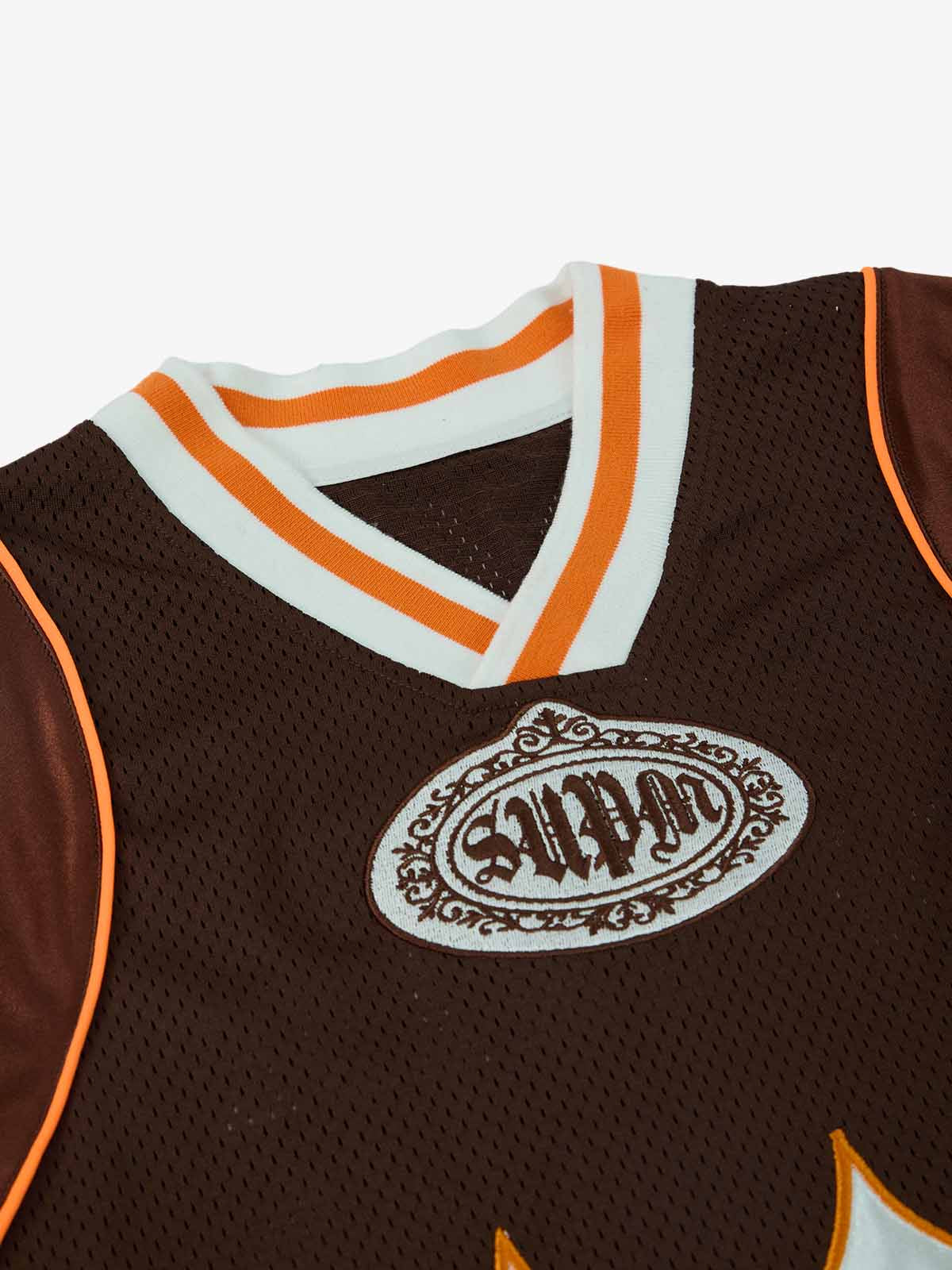 Supermade American Gothic Font Satin Mesh Jersey?