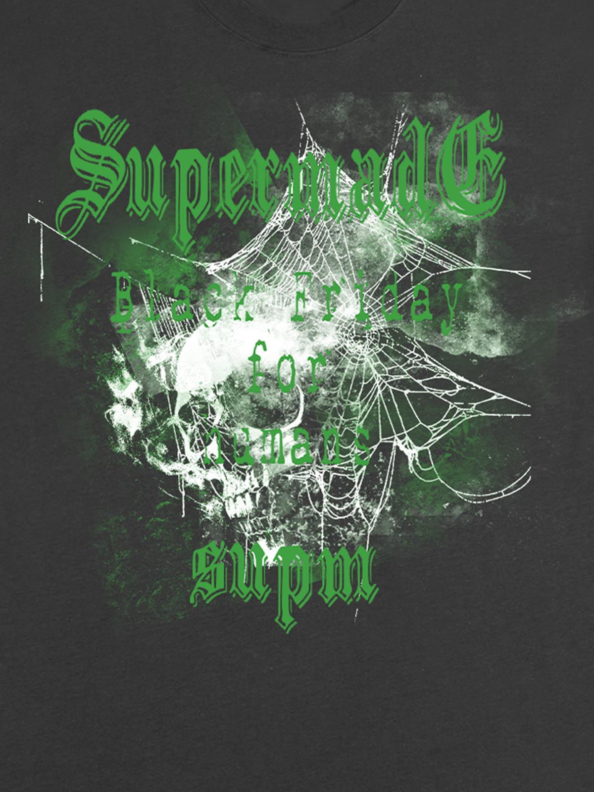 THE SUPERMADE Black Friday Gothic Skull Spiderweb Graphic T-Shirt 
