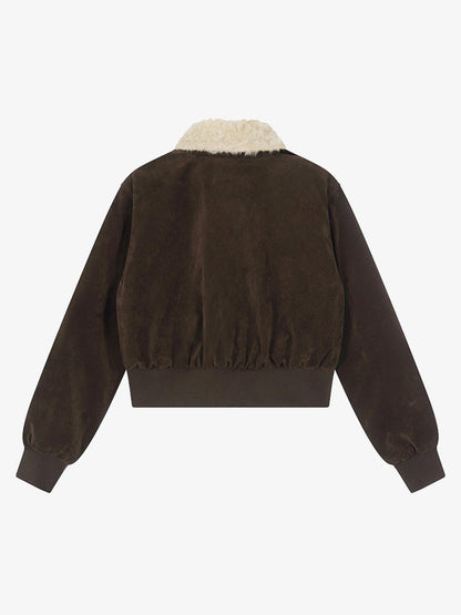 Stylish Bomber Jacket with Faux Fur Collar for Men and Women - Perfect for Casual Wear 