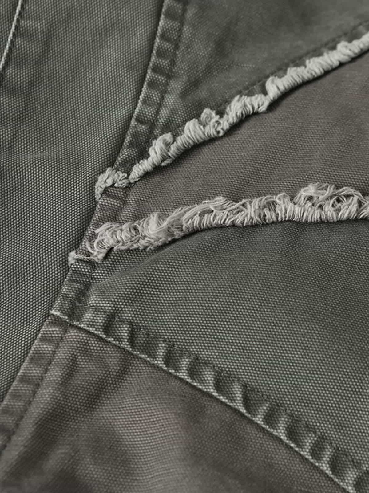 Retro Workwear Patchwork Hooded Utility Jacket 