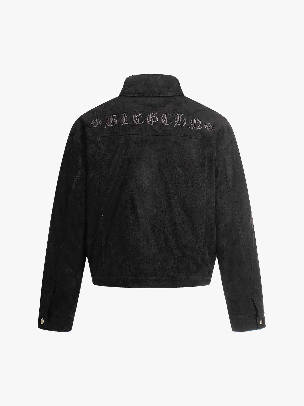 Retro Suede Asymmetric Buckle Design Down Jacket