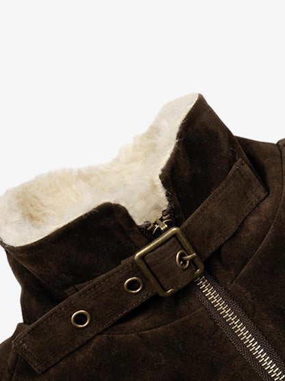 Stylish Bomber Jacket with Faux Fur Collar for Men and Women - Perfect for Casual Wear 