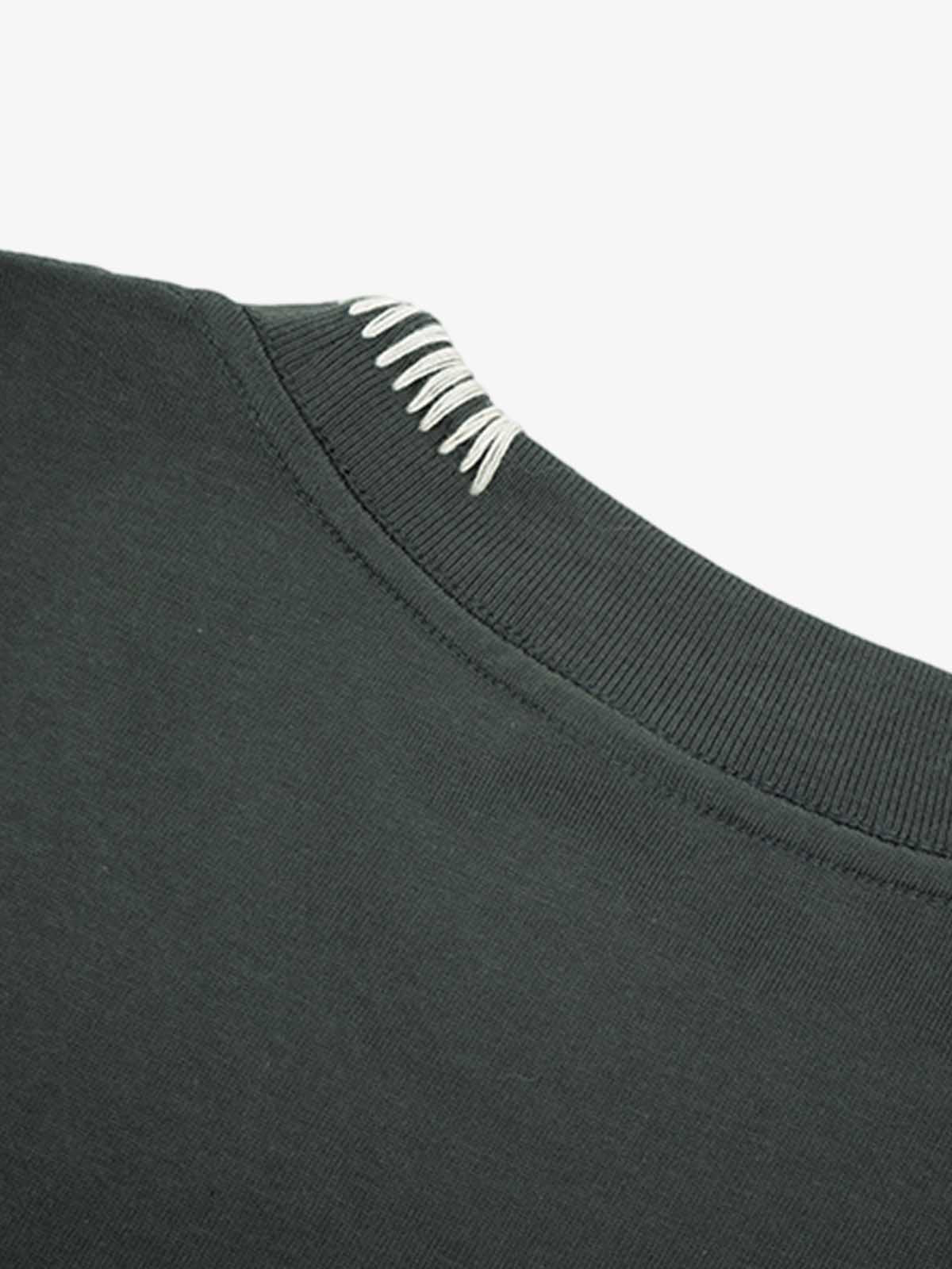 Cotton Oversized T-Shirt with Contrast Stitching and Minimalist Design?
