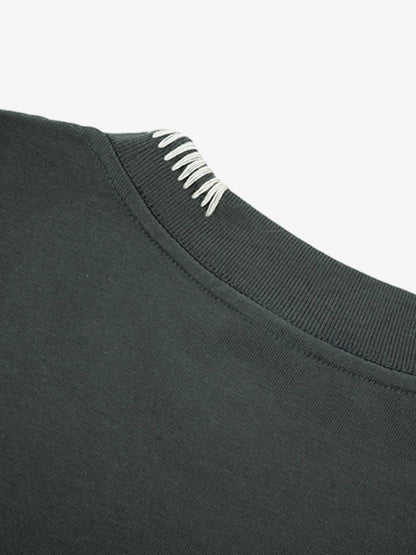 Cotton Oversized T-Shirt with Contrast Stitching and Minimalist Design?