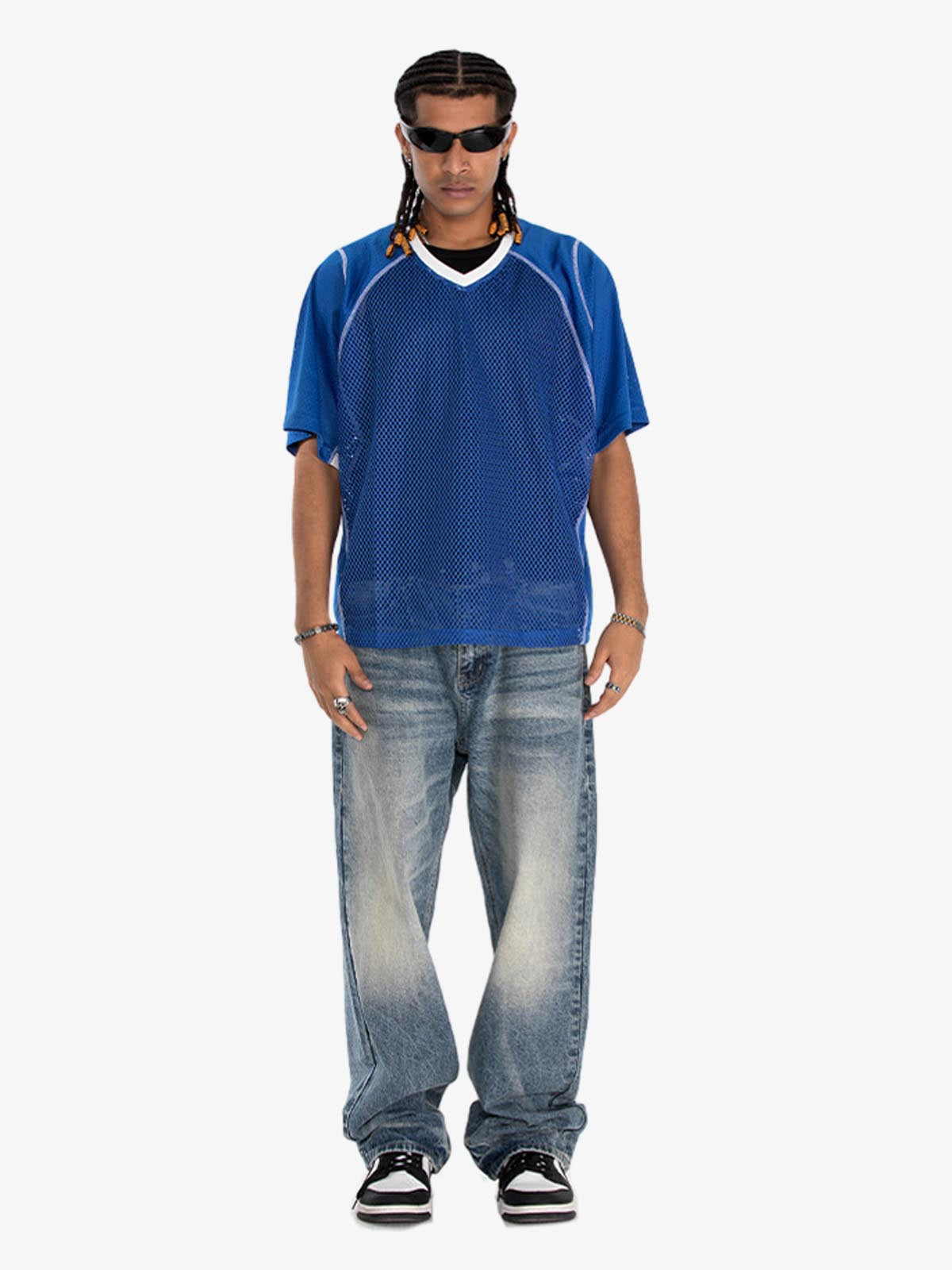 300G Jade Pattern Dyeing Mesh T-Shirt Breathable Quick-Dry Sports Tee for Men?