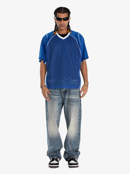 300G Jade Pattern Dyeing Mesh T-Shirt Breathable Quick-Dry Sports Tee for Men?