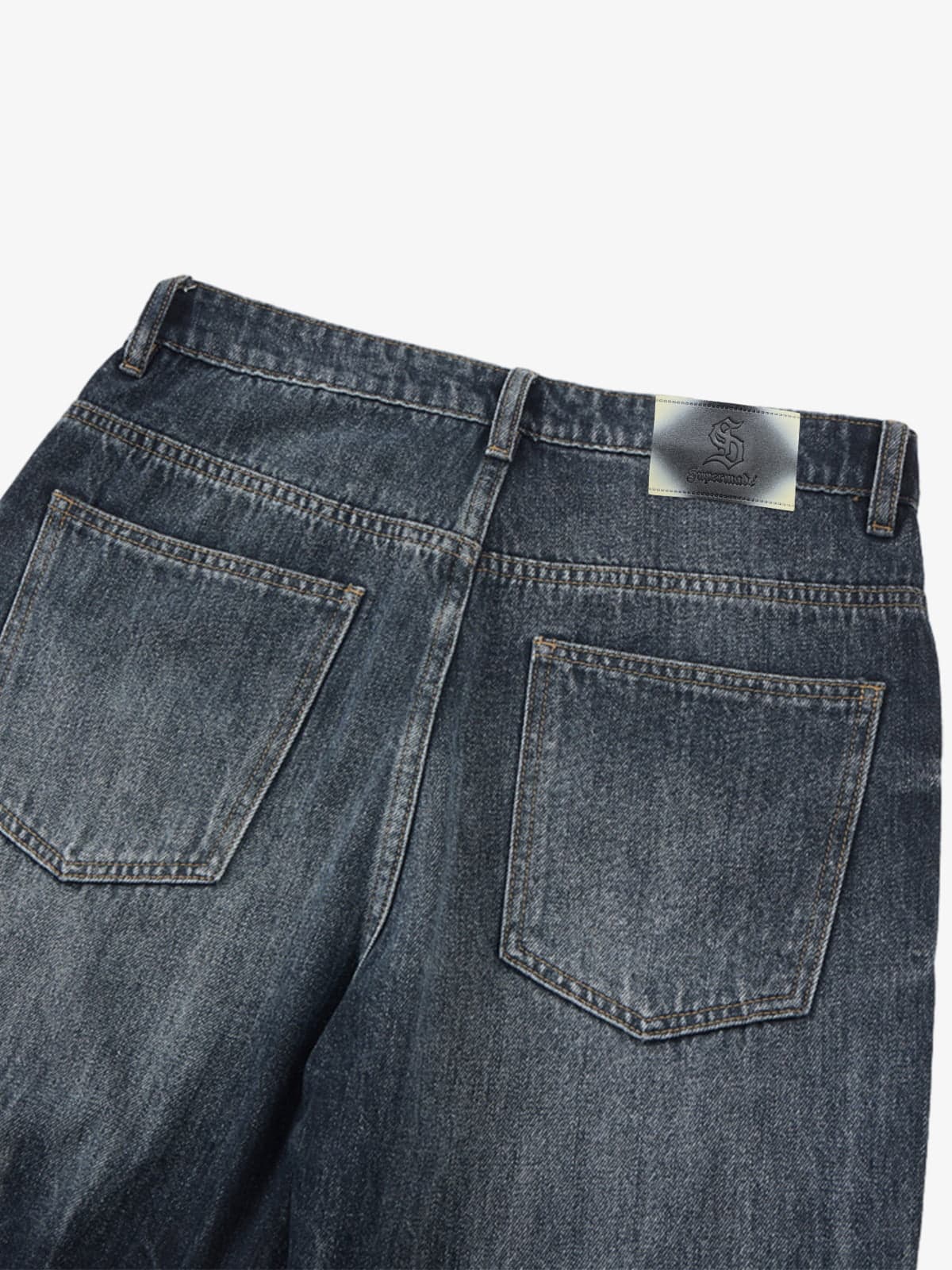 Wide-Leg Denim Jeans with Distressed Look for Women 