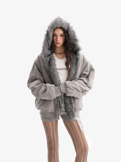 Stylish Faux Fur Hooded Jacket for Winter Warmth and Fashion 