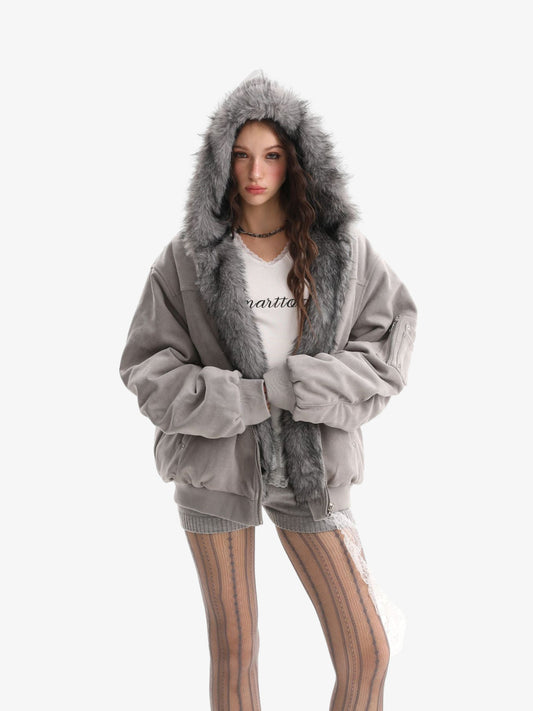 Stylish Faux Fur Hooded Jacket for Winter Warmth and Fashion 
